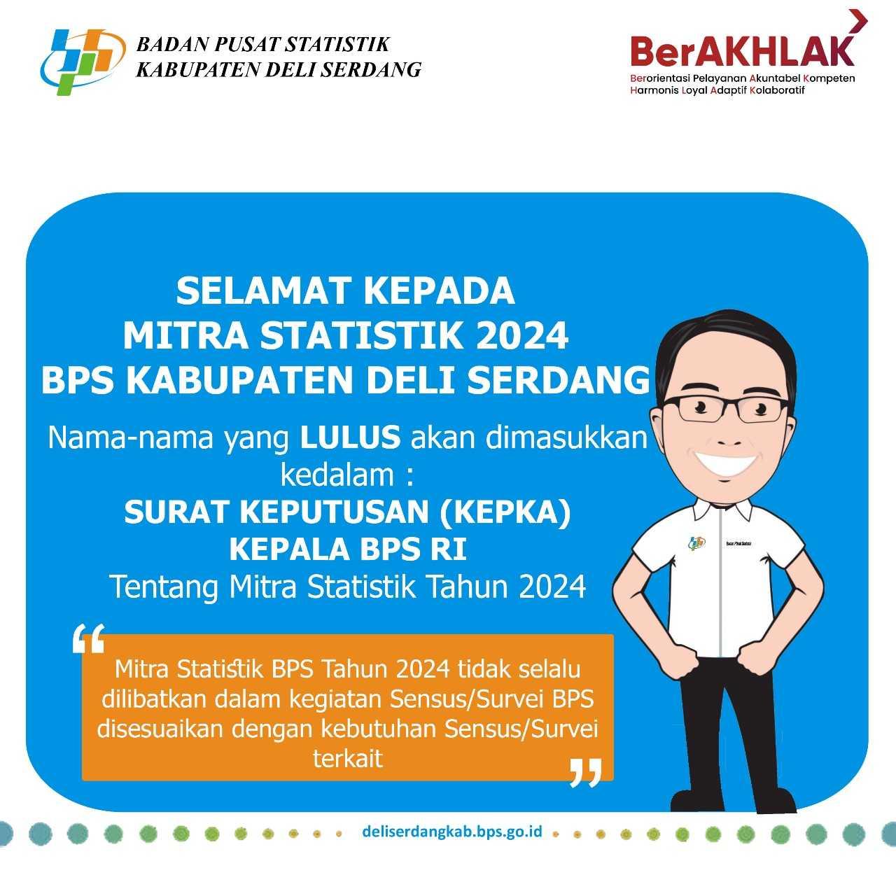 Pengumuman Hasil Akhir Rekrutmen Mitra Statistik 2024